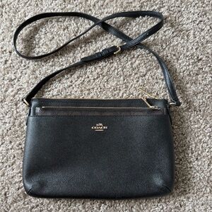 Coach Black Crossbody Bag with Gold Accents
